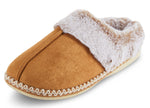 Load image into Gallery viewer, Womens Soft Classic Aztec Trim Indoor/Outdoor Two-Tone Faux Fur Clog Slipper - Chestnut
