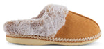 Load image into Gallery viewer, Womens Soft Classic Aztec Trim Indoor/Outdoor Two-Tone Faux Fur Clog Slipper - Chestnut
