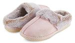 Load image into Gallery viewer, Womens Soft Classic Aztec Trim Indoor/Outdoor Two-Tone Faux Fur Clog Slipper - Pink
