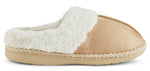 Load image into Gallery viewer, Womens Soft Classic Aztec Trim Indoor/Outdoor Two-Tone Faux Fur Clog Slipper - Beige
