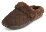 Load image into Gallery viewer, Womens Soft Quilted Indoor/Outdoor Two-Tone Faux Fur Clog Slipper - Brown
