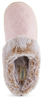 Load image into Gallery viewer, Womens Soft Quilted Indoor/Outdoor Two-Tone Faux Fur Clog Slipper - Pink
