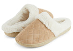 Load image into Gallery viewer, Womens Soft Quilted Indoor/Outdoor Two-Tone Faux Fur Clog Slipper - Beige
