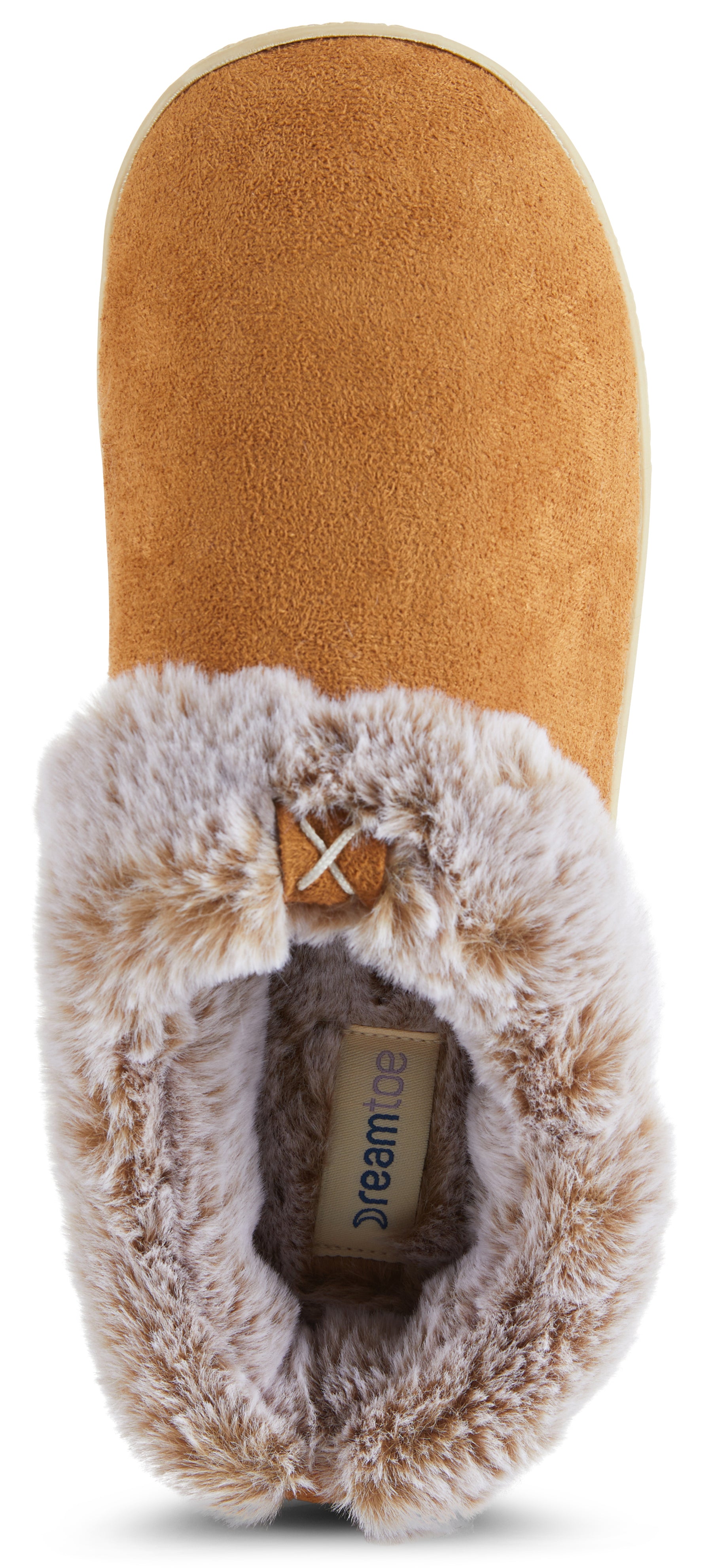 Womens Soft Classic Indoor/Outdoor Two-Tone Faux Fur Clog Slipper - Chestnut