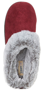 Load image into Gallery viewer, Womens Soft Classic Indoor/Outdoor Two-Tone Faux Fur Clog Slipper - Burgundy
